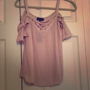 Pink Off-the-Shoulder Blouse. NWT